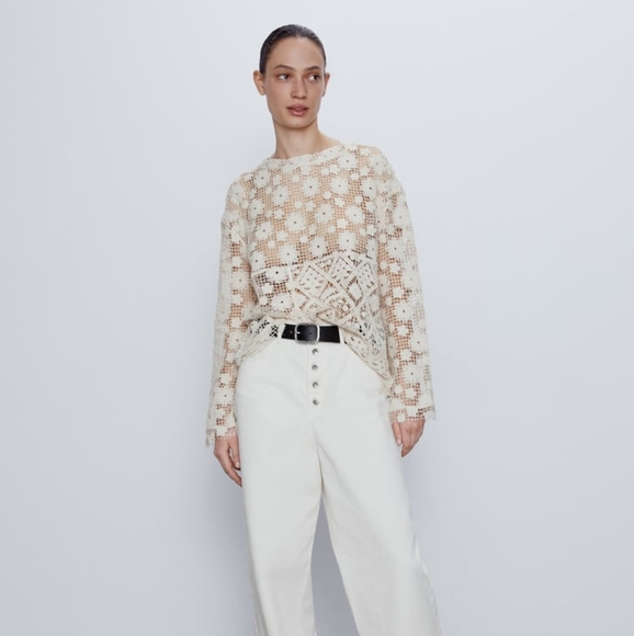 zara crochet top